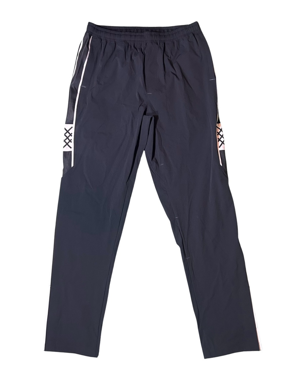 Rhone Black Coaches Track Pants NWOT M XXX Side Logo Joggers 31” Inseam